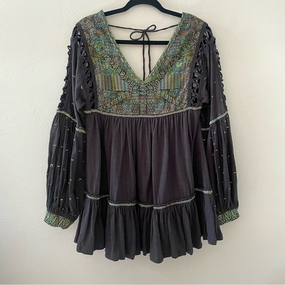 Free People Much Love Mini Dress Tunic Top - Picture 4 of 16